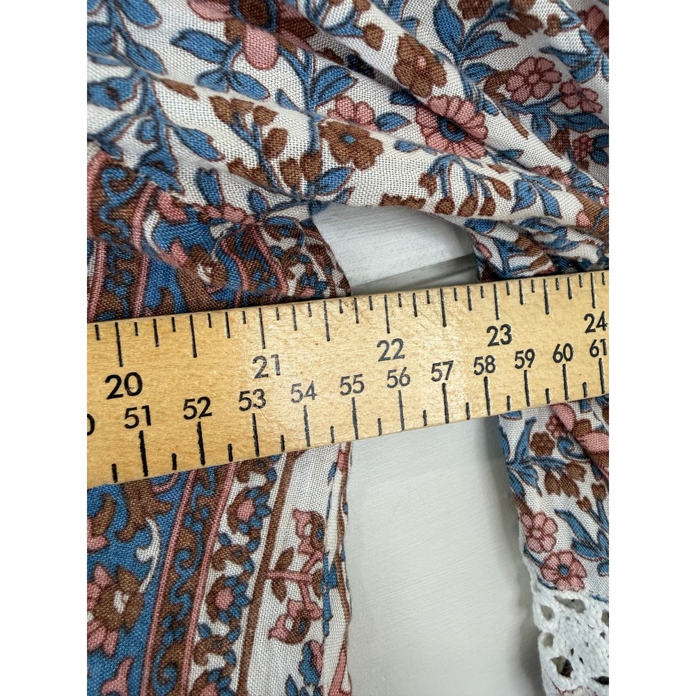 Raga Tunic Dress Women Small Floral Crochet Lace Tassel Boho Mini - Picture 10 of 11